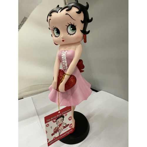open lace back dress cartoon Betty Boop Pink Dress Car Bumper Sticker Decal
