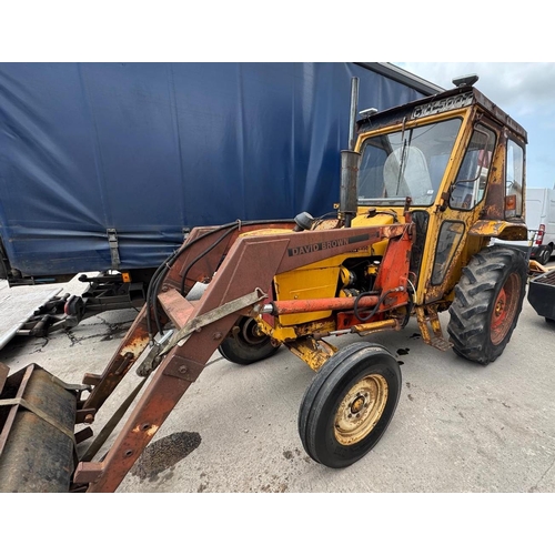216 - DAVID BROWN 885 TRACTOR WITH LOADER BUCKET & FORKS HYDRAULIC BUCKET & FORKS PIPED FOR HYDRAULIC ATTA... 