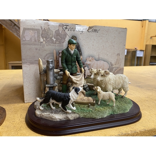 51 - A LARGE LEONARDO 'FEEDING TIME' TABLEAU