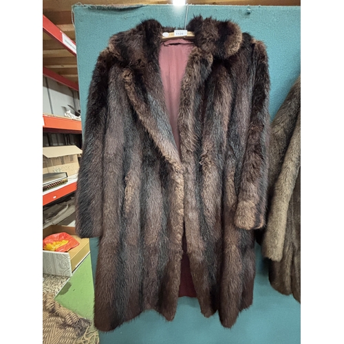 1128 - A BROWN FUR COAT