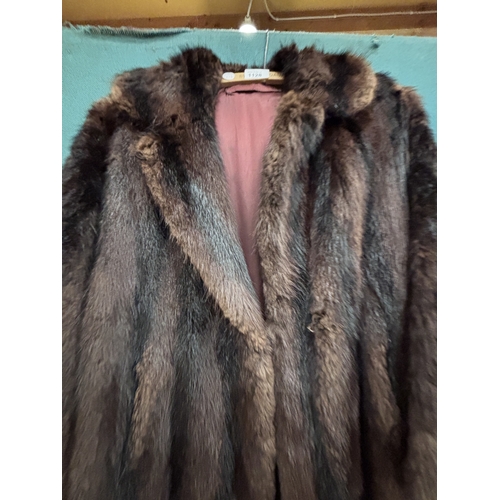 1128 - A BROWN FUR COAT