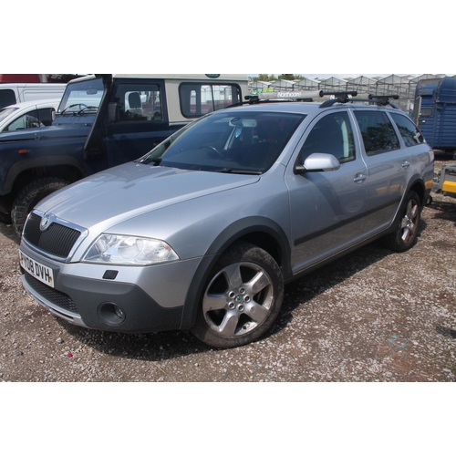 192 - SKODA OCTAVIA SCOUT TDI ALL WHEEL DRIVE  SILVER 5 DOOR MANUAL DIESEL  PY08DVH, NO MOT.FIRST REG 30/0... 
