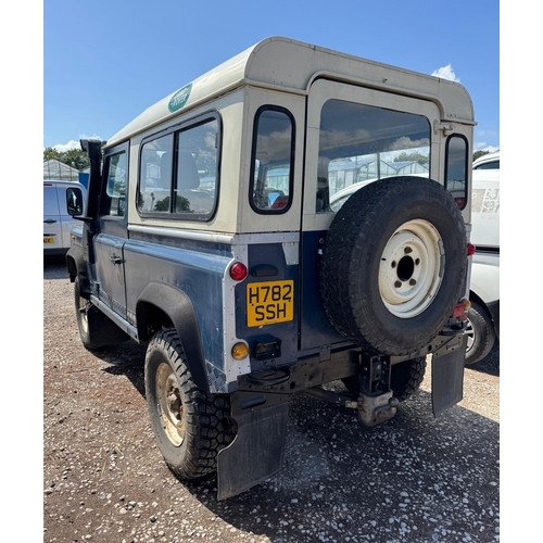 193 - BLUE LANDROVER 90 SW DT DIESEL H782SSH FIRST REG 09/08/90 APPROX 133535 MILES MOT 25/10/25 RUNS & DR... 