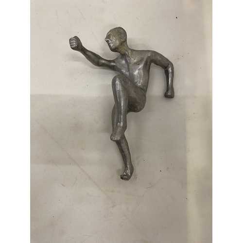 3 - THREE VINTAGE CHROMIUM PLATED CAR MASCOTS TO INCLUDE A HUMBER CAR ART DECO MASCOT