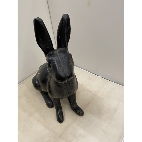 32 - A VICTORIAN CAST IRON MODEL OF A RABBIT, HEIGHT 29CM