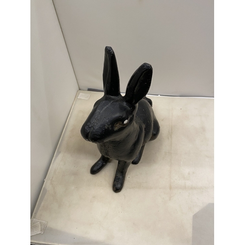 32 - A VICTORIAN CAST IRON MODEL OF A RABBIT, HEIGHT 29CM