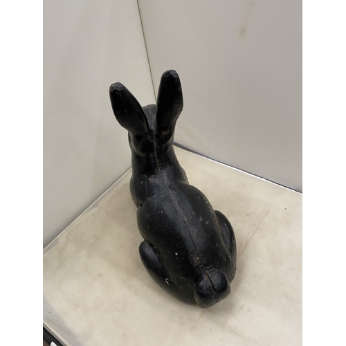 32 - A VICTORIAN CAST IRON MODEL OF A RABBIT, HEIGHT 29CM