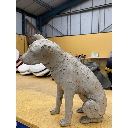 49 - A VICTORIAN CAST IRON HMV NIPPER DOG, HEIGHT APPROX 34CM