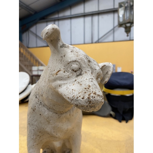 49 - A VICTORIAN CAST IRON HMV NIPPER DOG, HEIGHT APPROX 34CM