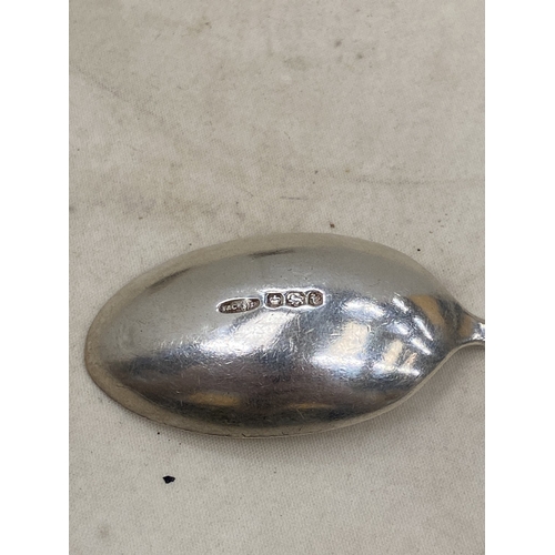 51 - THREE PIECES OF HALLMARKED SILVER TO INCLUDE A BIRMINGHAM NAPKIN RING AND TWO SHEFFIELD SPOONS