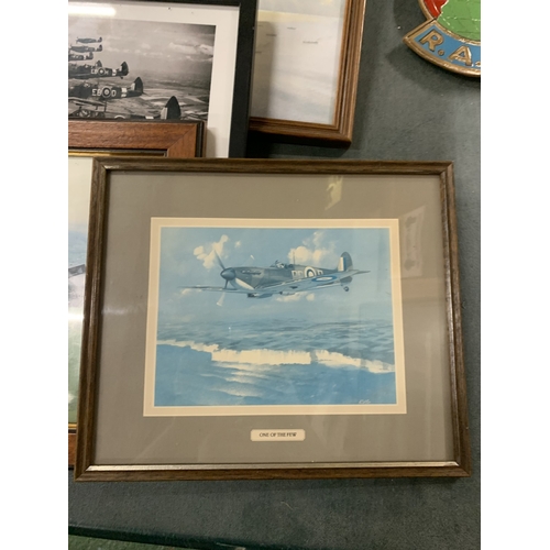 302 - A COLLECTION OF FIVE RAF WORLD WAR I AND WORLD WAR II PICTURES OF PLANES