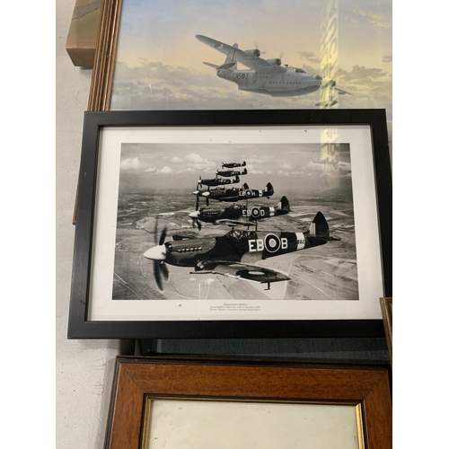 302 - A COLLECTION OF FIVE RAF WORLD WAR I AND WORLD WAR II PICTURES OF PLANES