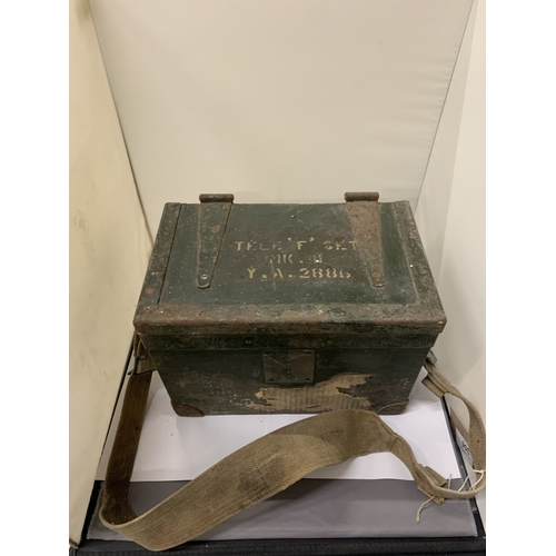 306 - A WORLD WAR II WOODEN CASED TELEPHONE MARK II