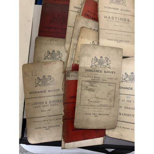 311 - A COLLECTION OF TWENTY ONE EARLY 20TH CENTURY ORDNANCE SURVEY MAPS, SOME RELATING TO MILIARY OPERATI... 
