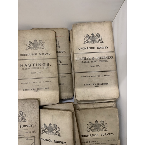 311 - A COLLECTION OF TWENTY ONE EARLY 20TH CENTURY ORDNANCE SURVEY MAPS, SOME RELATING TO MILIARY OPERATI... 