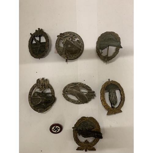 315 - A COLLECTION OF SEVEN ASSORTED GERMAN WAR BADGES