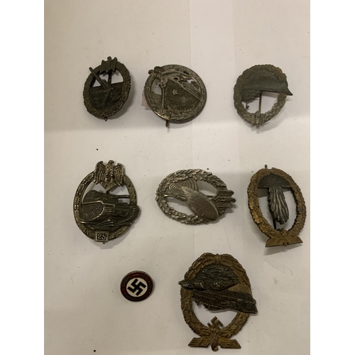 315 - A COLLECTION OF SEVEN ASSORTED GERMAN WAR BADGES