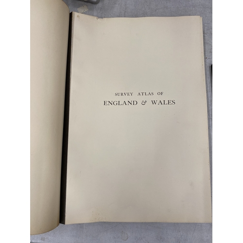 17 - A JOHN BARTHOLOMEW SURVEY ATLAS OF ENGLAND AND WALES, 1939, LEATHER HALF CALF