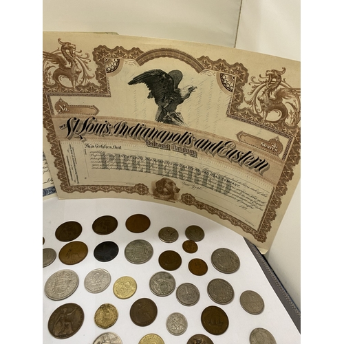 18 - A COLLECTION OF COINS TO INCLUDE A SILVER QUEEN WILHELMINA 2½ GUILDERS DATED 1930, A QUEEN VICTORIA ... 