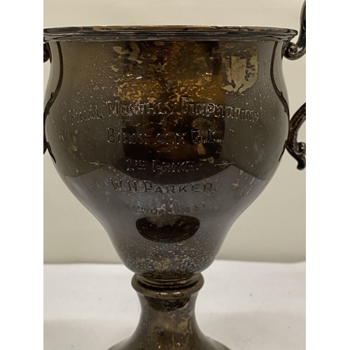 2 - A HALLMARKED LONDON SILVER TROPHY FROM BIRKDALE GOLF CLUB, 1931, WEIGHT 342g
