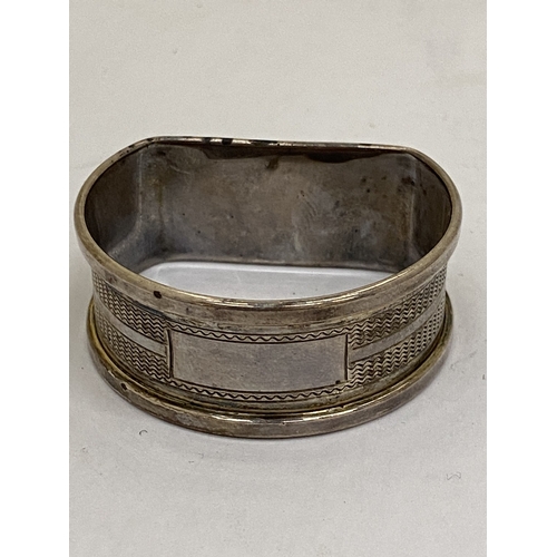 6 - FOUR HALLMARKED (THREE BIRMINGHAM, ONE CHESTER) SILVER NAPKIN RINGS, WEIGHT 77g