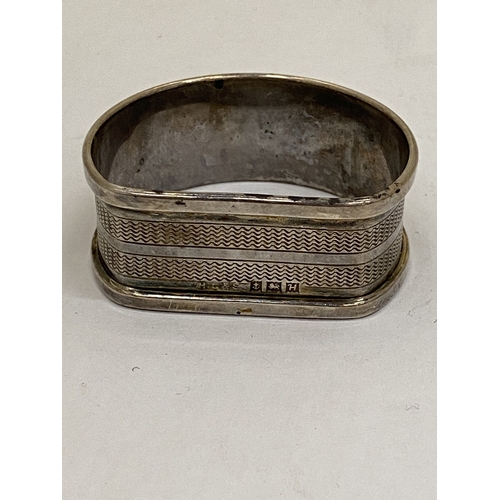 6 - FOUR HALLMARKED (THREE BIRMINGHAM, ONE CHESTER) SILVER NAPKIN RINGS, WEIGHT 77g