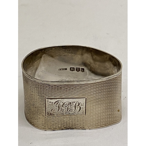 6 - FOUR HALLMARKED (THREE BIRMINGHAM, ONE CHESTER) SILVER NAPKIN RINGS, WEIGHT 77g