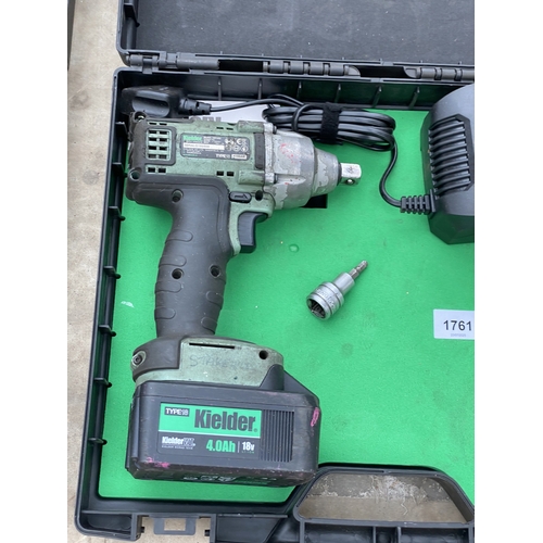 72 - A KIELDER CORDLESS IMPACT GUN WITH BATTERY, CHARGER AND CARRY CASE  NO VAT