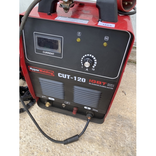 74 - A HYPERWELDING CUT-120 IGBT DC INVERTER PLASMA CUTTER BELIEVED WORKING BUT NO WARRANTY  NO VAT