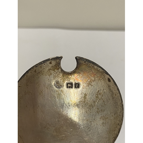 44 - A HALLMARKED LONDON SILVER MUSTARD POT WITH BLUE GLASS LINER, WEIGHT OF SILVER 116g