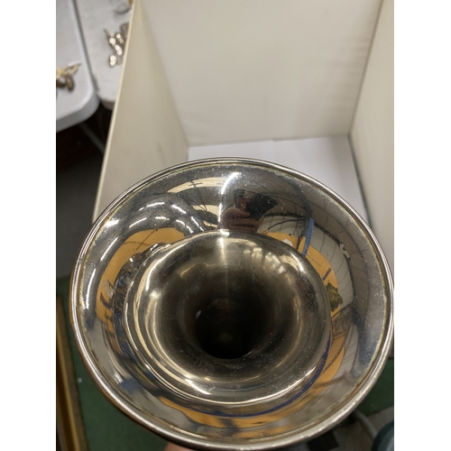 45 - A VINTAGE SILVER PLATED FANFARE TRUMPET