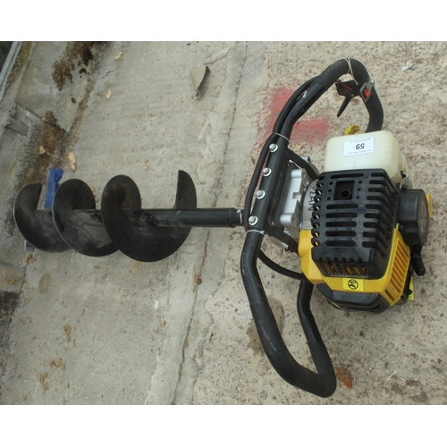 59 - AN AUGER DRILL IN WORKING ORDER  NO VAT