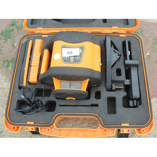 65 - AN FL200A-N LASER LEVEL KIT AND CARRY CASE  NO VAT