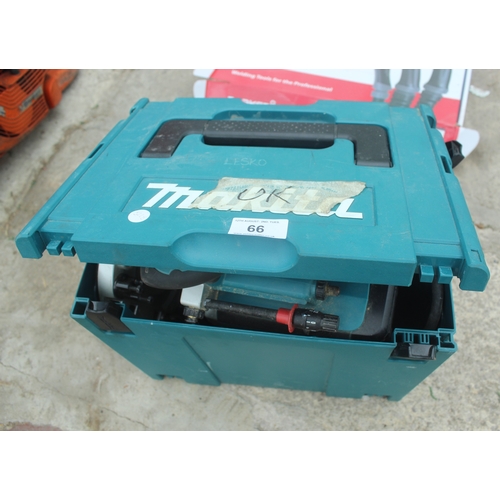 66 - A MAKITA ROUTER COMPLETE WITH CARRY CASE AND BELIEVED WORKING BUT NO WARRANTY GIVEN  NO VAT
