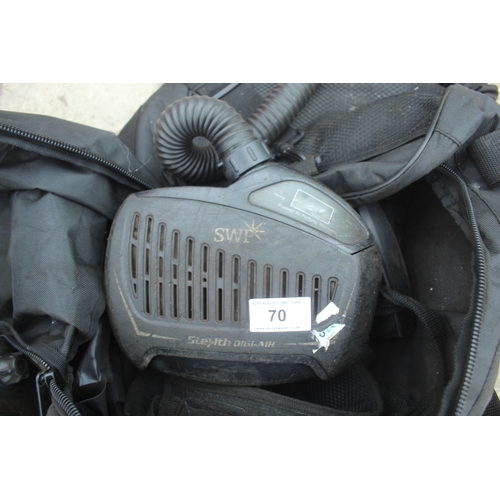 70 - A STELTH DIGI-AIR WELDING MASK AND BREATHING APPARATUS  NO VAT