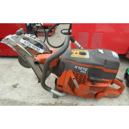 71 - A HUSQVARNA K1270 RAIL SAW BELIEVED IN WORKING ORDER BUT NO WARRANTY  NO VAT