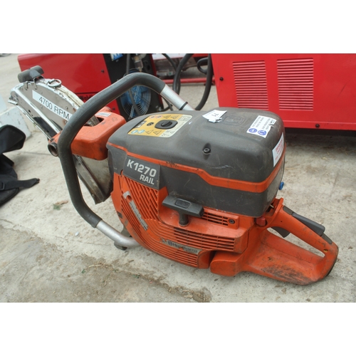 71 - A HUSQVARNA K1270 RAIL SAW BELIEVED IN WORKING ORDER BUT NO WARRANTY  NO VAT