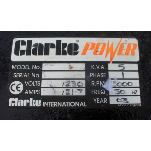 77 - A CLARKE GENERATOR IN WORKING ORDER  NO VAT