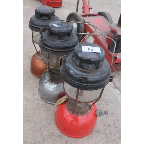 82 - 3 TILLEY LAMPS  + VAT