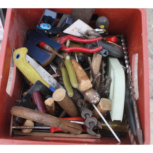 92 - BOXES OF ASSORTED WOODWORK TOOLS  NO VAT