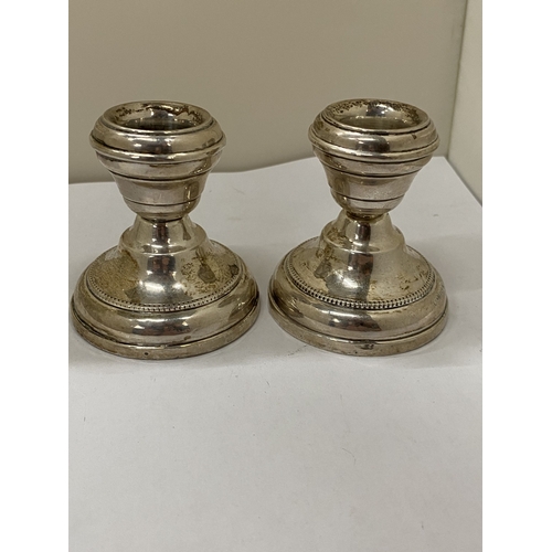 20A - A PAIR OF HALLMARKED BIRMINGHAM SILVER CANDLESTICKS WITH WEIGHTED BASES, GROSS WEIGHT 208g