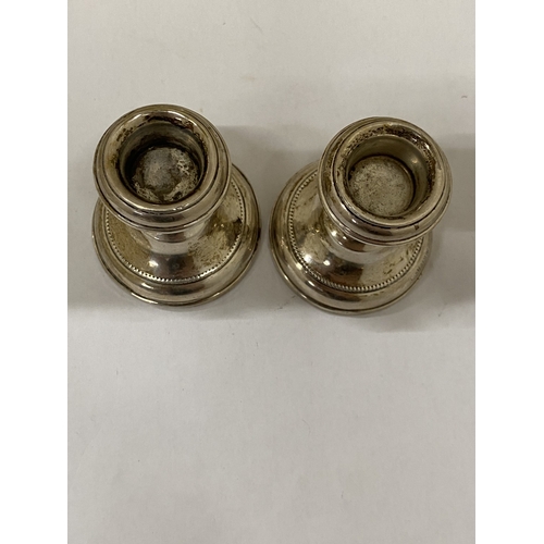 20A - A PAIR OF HALLMARKED BIRMINGHAM SILVER CANDLESTICKS WITH WEIGHTED BASES, GROSS WEIGHT 208g