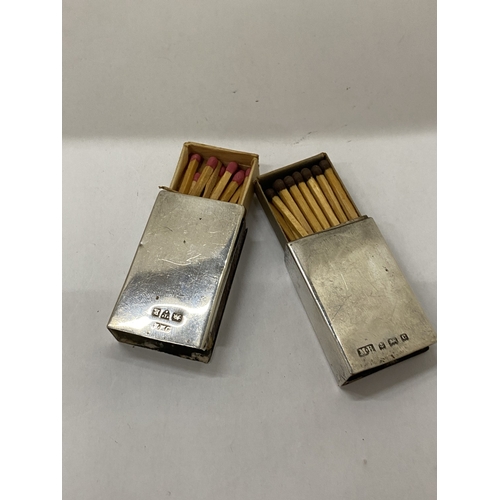 40A - TWO HALLMARKED SILVER MATCHBOX COVERS, ONE BIRMINGHAM, ONE CHESTER WEIGHT 21g