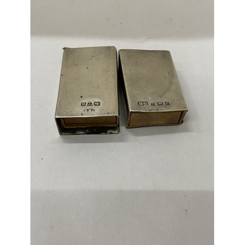 40A - TWO HALLMARKED SILVER MATCHBOX COVERS, ONE BIRMINGHAM, ONE CHESTER WEIGHT 21g