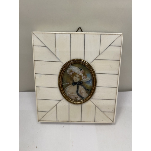 15 - A COLLECTION OF FOUR MINIATURE PAINTINGS, TO INCLUDE TWO LADIES IN 18TH CENTURY COSTUME, ETC