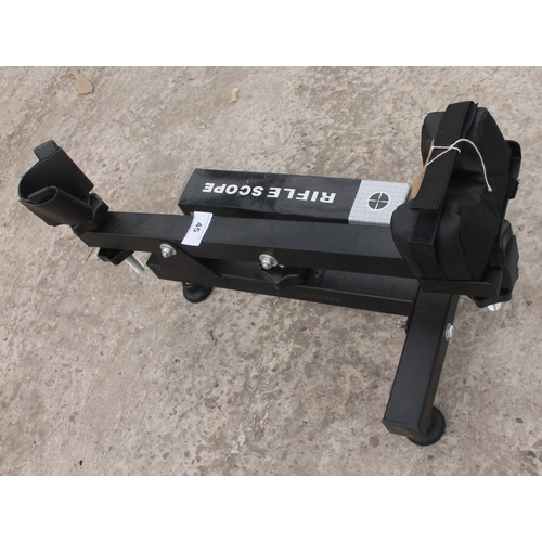 45 - A SHOOT STRAIGHT GUN SUPPORT AND TELESCOPIC SIGHT  NO VAT