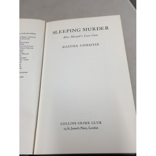 45 - A HARDBACK FIRST  EDITION OF AGATHA CHRISTIE, 'SLEEPING MURDER', WITH DUST COVER, PUBLISHED IN 1976 ... 