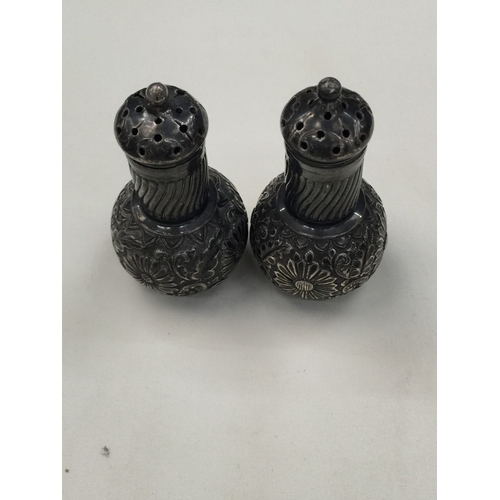 18A - A PAIR OF HALLMARKED BIRMINGHAM SILVER CRUETS