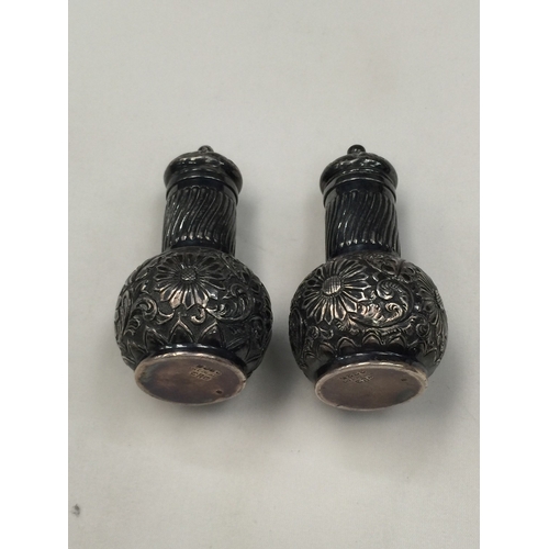 18A - A PAIR OF HALLMARKED BIRMINGHAM SILVER CRUETS