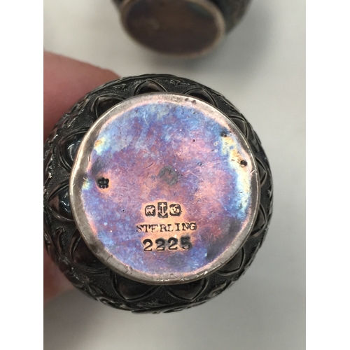 18A - A PAIR OF HALLMARKED BIRMINGHAM SILVER CRUETS